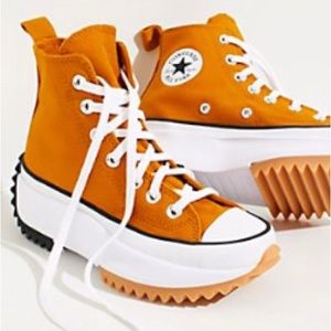 Run Star Hike Hi-Top Sneakers Size 8.5 Women's Color Saffron/White